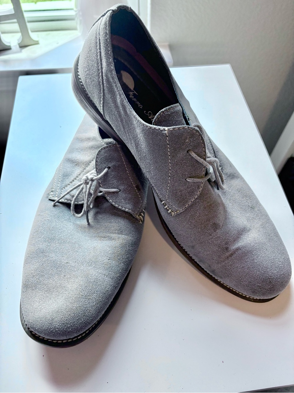 Men's Grey Suede Lace-Up Dress Shoes
